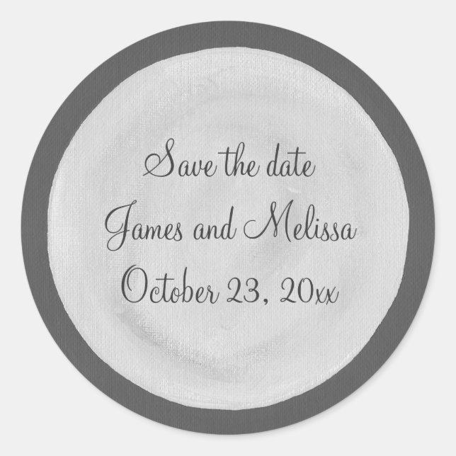 Full Moon Painting Save the date wedding stickers (Front)