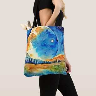Full Moon Painting Tote Bag