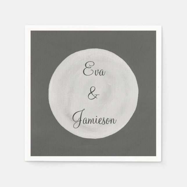 Full Moon Personalized Paper Napkins (Front)