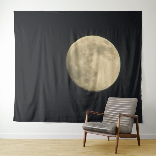 Full Moon Photography Wall Art Tapestry (In Situ (Horizontal))
