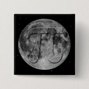 Full Moon Pi Day Fun 2 Inch Square Button