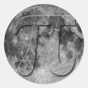 Full Moon Pi Day Fun Classic Round Sticker