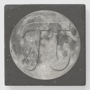 Full Moon Pi Day Fun Stone Coaster