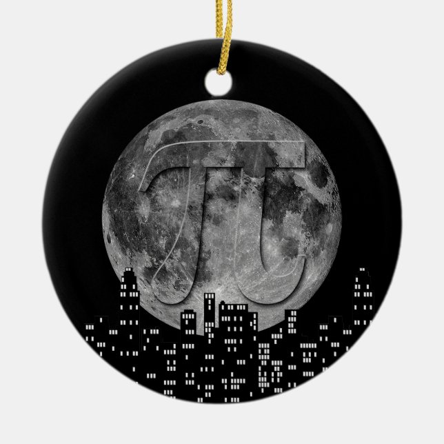 Full Moon Pi In The Sky Ceramic Ornament (Front)