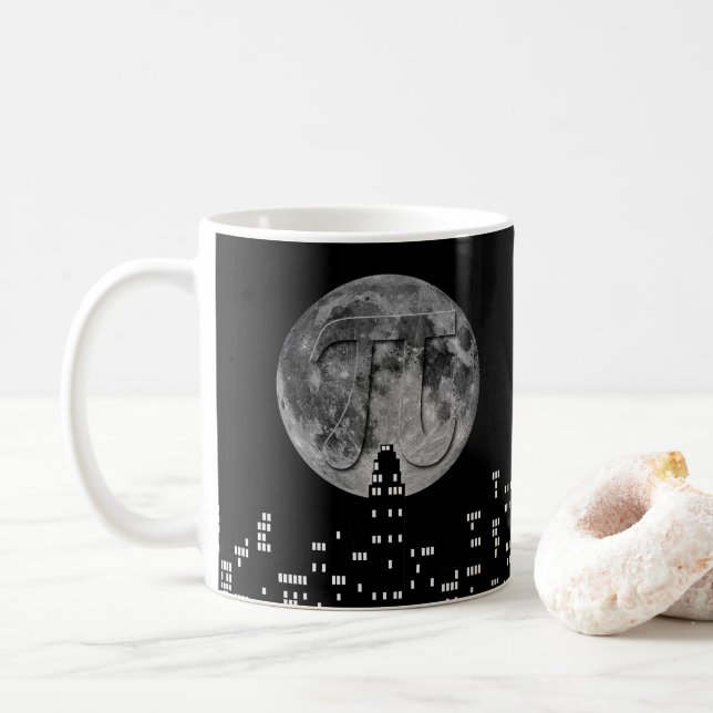 Full Moon Pi In The Sky Coffee Mug (With Donut)