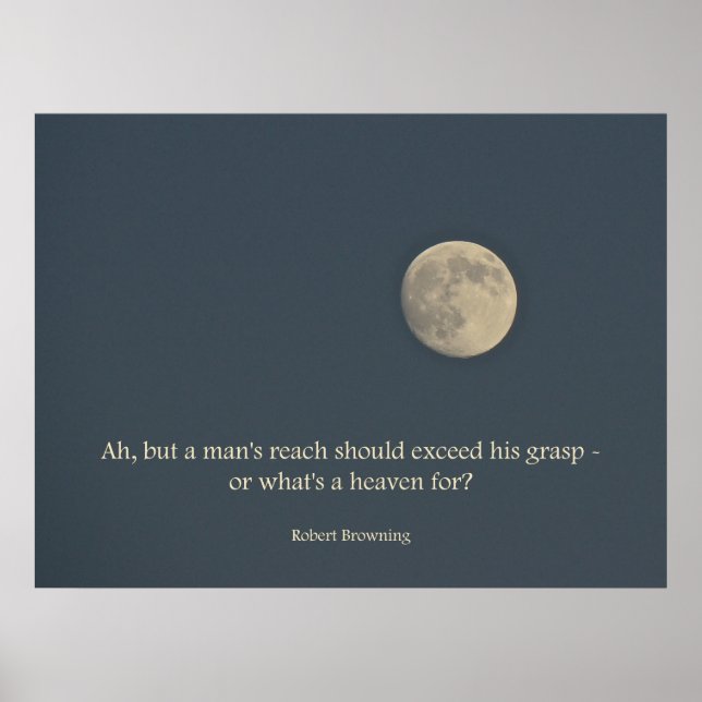 Full Moon Poster Robert Browning Quote (Front)