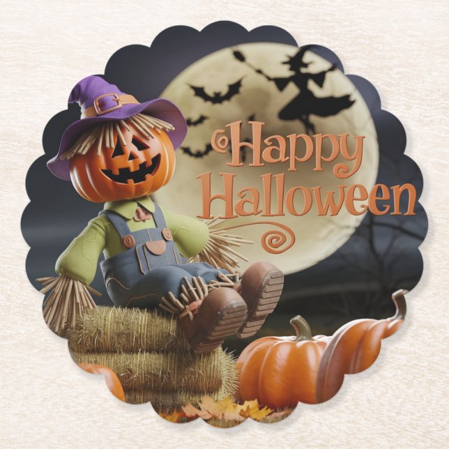 Full Moon Pumpkin Coaster (Front)