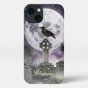 Full Moon Raven Celtic Cross iPhone 13 Case