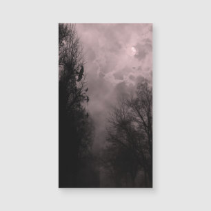 Full Moon Red Haunted Sky and Ravens Business Card