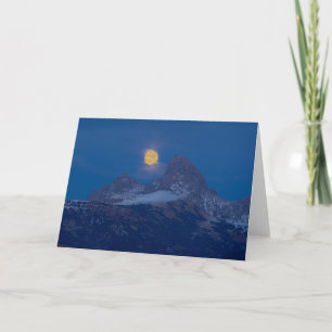 Full Moon Rising   Grand Teton Driggs, Idaho Card