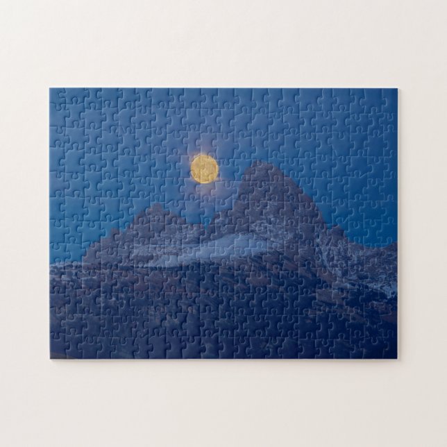 Full Moon Rising | Grand Teton Driggs, Idaho Jigsaw Puzzle (Horizontal)