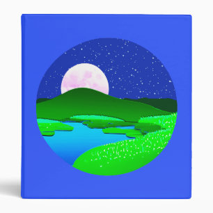 Full Moon Rising Over Green Hills Binder