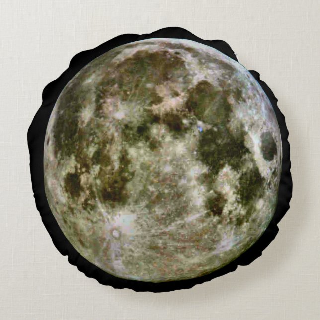 Full Moon Round Pillow. Round Pillow (Back)