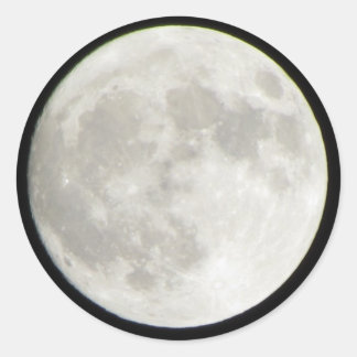 Full Moon Round Stickers