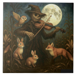 Full Moon Scarecrow Serenade Tile