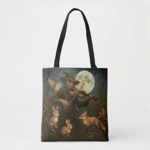 Full Moon Scarecrow Serenade Tote Bag
