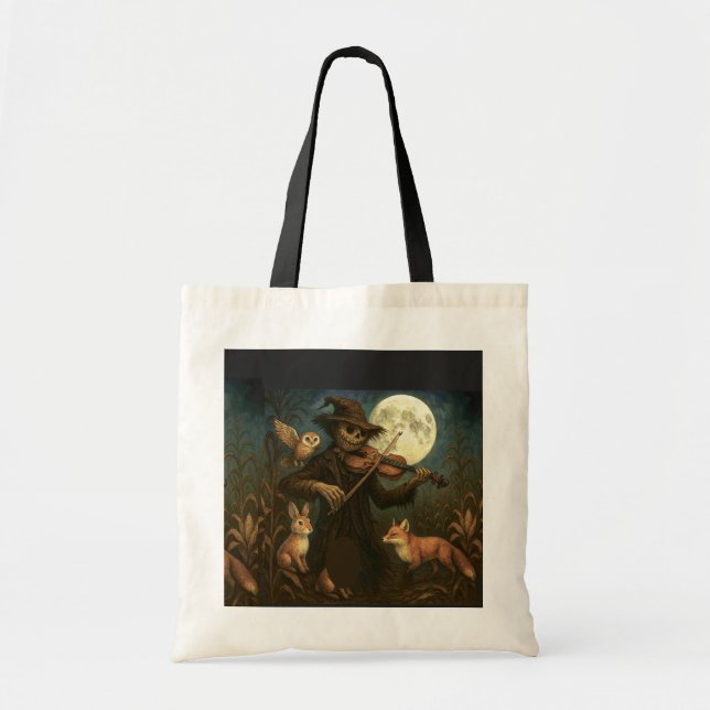 Full Moon Scarecrow Serenade Tote Bag (Front)