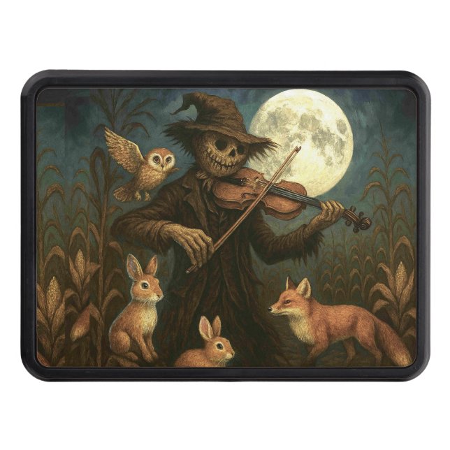 Full Moon Scarecrow Serenade Trailer Hitch Cover (Front)