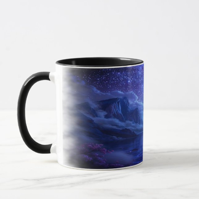 Full Moon Serenity Mug Nature-Inspired Coffee Cup (Left)