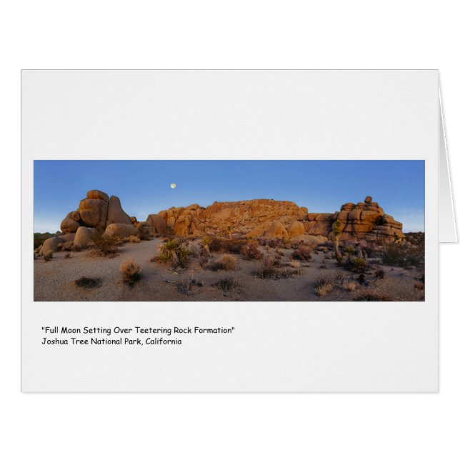 "Full Moon Setting Over Teetering Rock Formation" (Front Horizontal)