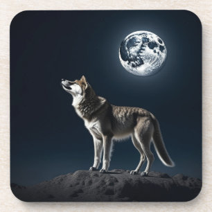 Full Moon Shining on the Wolf Coaster