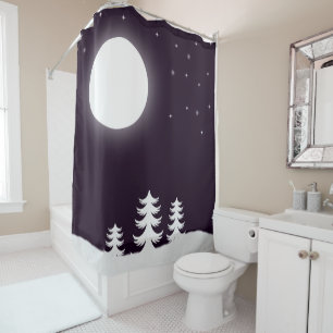 Full moon shower curtain