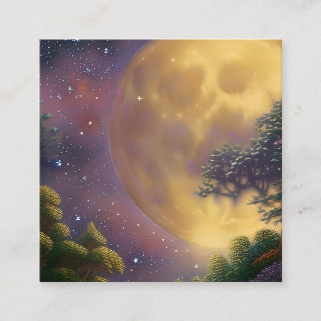 Full Moon Square Business Card (Front)