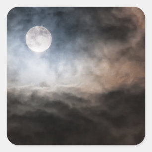 Full moon square sticker