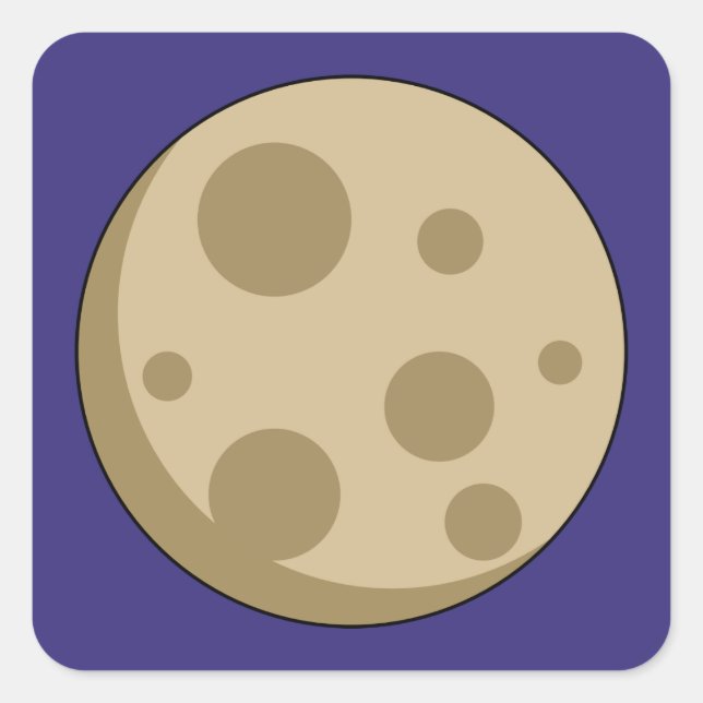 Full Moon Square Sticker (Front)