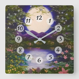 Full Moon Square Wall Clock