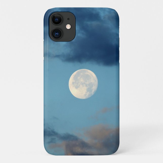 Full Moon Sunset Clouds Art Phone Case (Back)