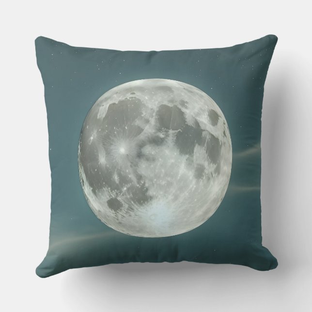 Full Moon Throw Pillow (Back)
