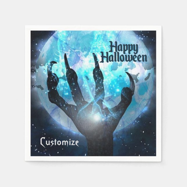 Full Moon Transformation Halloween Party Napkin (Front)