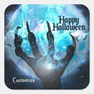 Full Moon Transformation Halloween Square Sticker