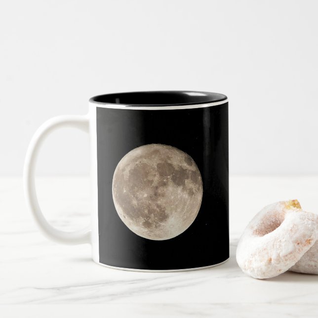 Full Moon Two-Tone Coffee Mug (With Donut)