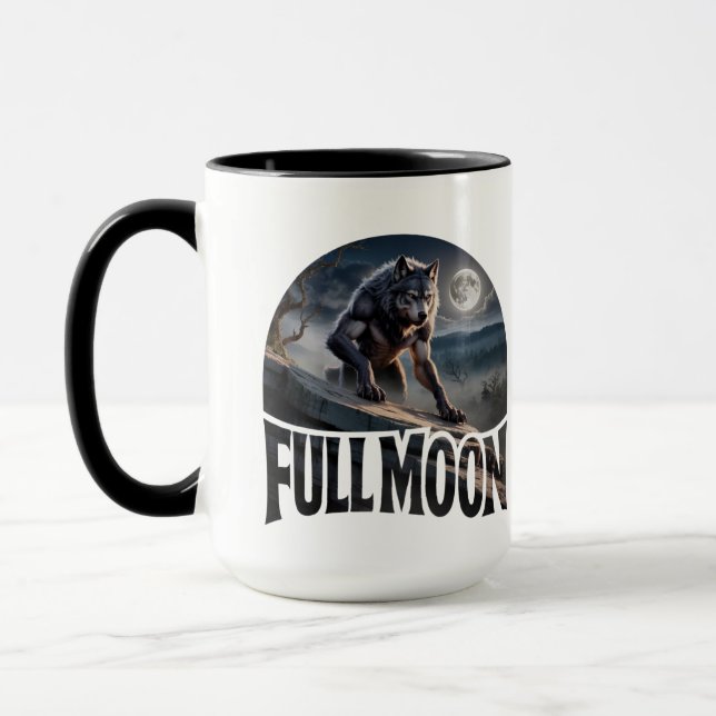 Full Moon Werewolf – Gothic Fantasy Horror Mug (Left)