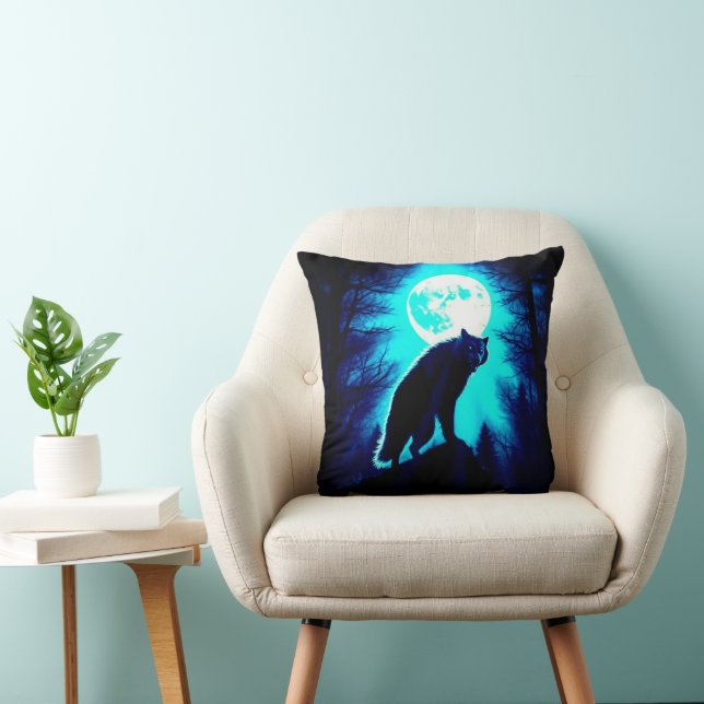FULL MOON WEREWOLF THROW PILLOW (Chair)