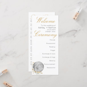 Full Moon Wildflower Gold Watercolor Invitation