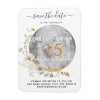 Full Moon  Wildflower Gold Watercolor Wedding