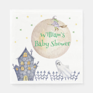 Full Moon Witch Spooky House Baby Shower  Napkin