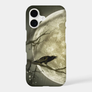 Full Moon with a Raven