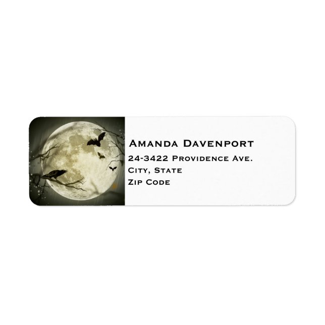 Full Moon with Bats and a Crow (Front)