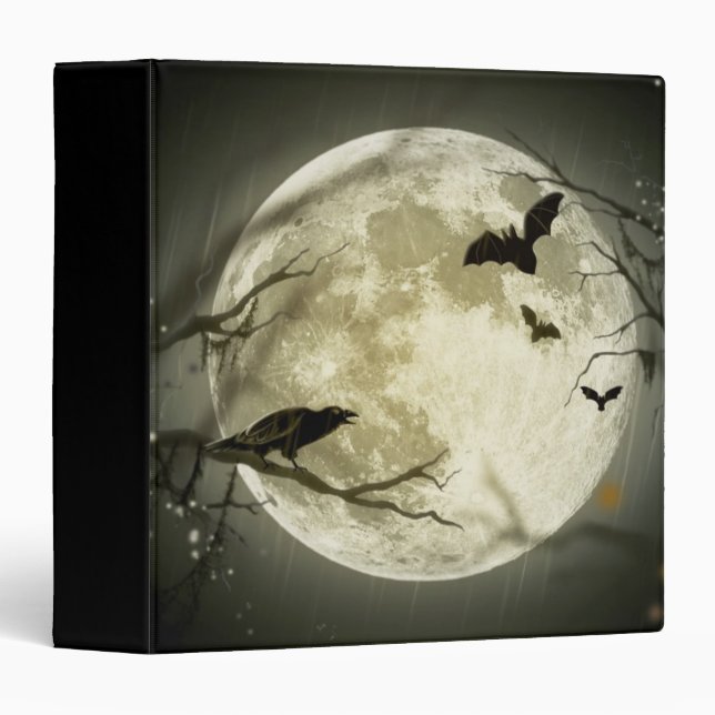 Full Moon with bats and Raven Binder (Front/Spine)