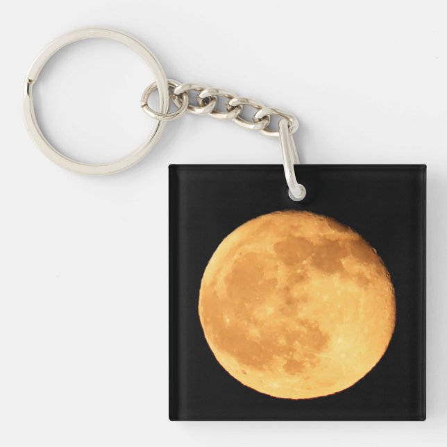 Full Moon with Orange Glow  Keychain (Front)