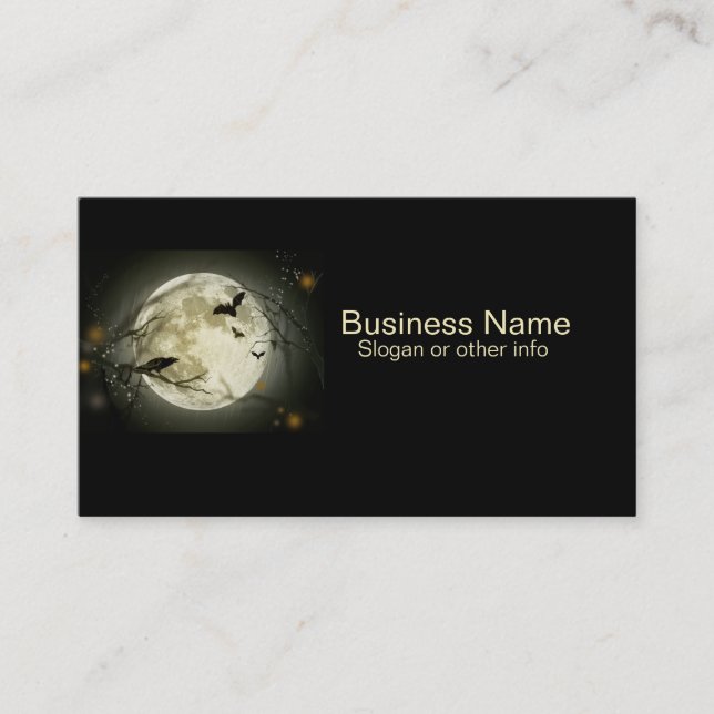 Full Moon with Raven professional Business Card (Front)