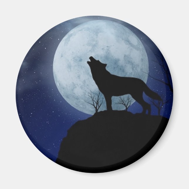 Full Moon Wolf Magnet (Front)