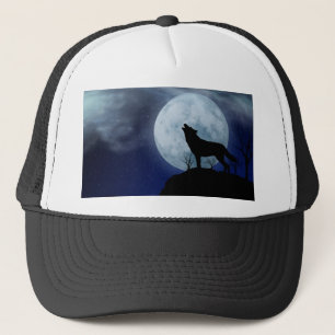 Full Moon Wolf Trucker Hat