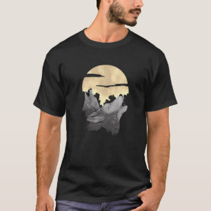 Full Moon Wolf Wolves Howling Forest Fog Hunter An T-Shirt