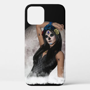 Full Moon's Sugar Skull Dark Mask & Blue Eyes iPhone 12 Pro Case