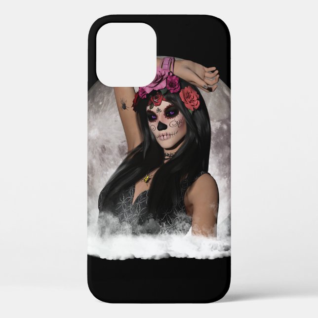Full Moon's Sugar Skull Vision Purple Eyes Case-Mate iPhone Case (Back)